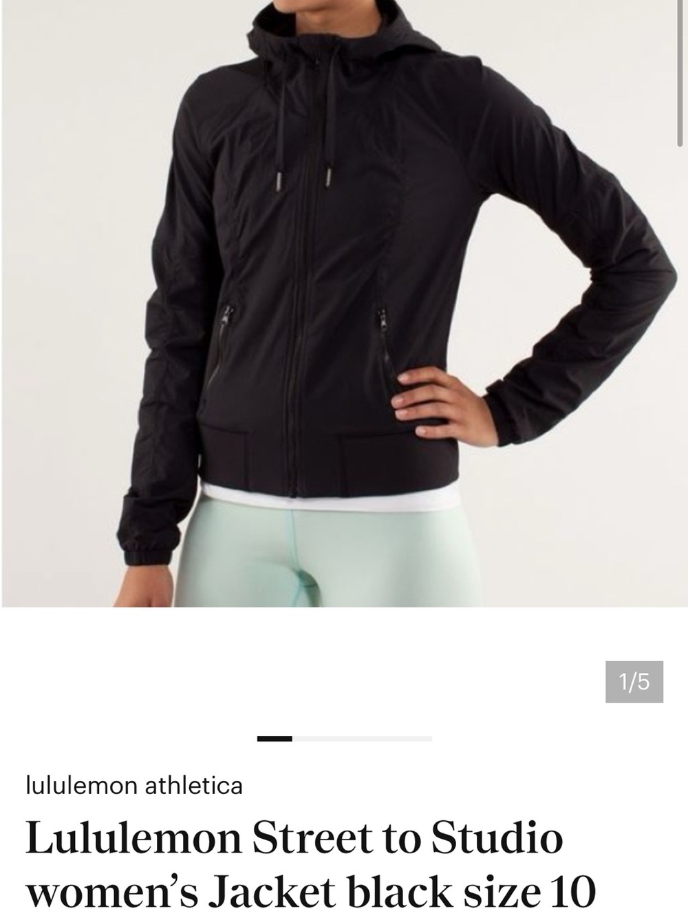 Lululemon street to studio jacket 
Size 10